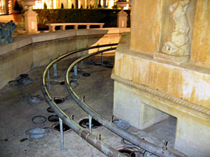 Large fountain is drained in the fall